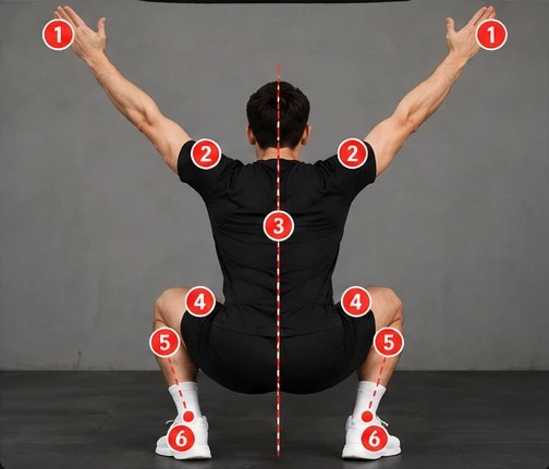 Arkadan overhead squat